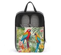 Shoe Bags for Travel, Tropical Plants And Parrots Printed Shoe Case for Travel Travel Shoe Bag Waterproof Portable Organizer Sneaker Travel Bag for Women Men, Tropical plants and parrots, One Size,