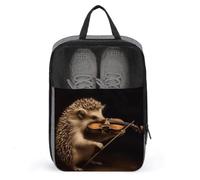 Shoe Bags Shoe Organizer with Handle Travel Bags Animal Hedgehog Music Violin Printed Travel Storage Pouch for Travel And Storage, style, One Size, Shoe Bags
