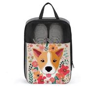 Shoe Bags Shoe Organizer with Handle Travel Bags Dog Florals Printed Travel Storage Pouch for Travel And Storage, style, One Size, Shoe Bags