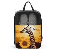 Shoe Bags Shoe Organizer with Handle Travel Bags Giraffe And Sunflower Printed Travel Storage Pouch for Travel And Storage, style, One Size, Shoe Bags