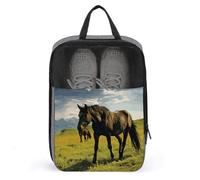 Shoe Bags Shoe Organizer with Handle Travel Bags Grazing Wild Horses Printed Travel Storage Pouch for Travel And Storage, style, One Size, Shoe Bags