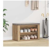 Shoe Bench 75x35x45cm Artisan Oak Engineered Wood 2-Shelf Compact Hallway Seat.