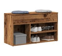 Shoe Bench 80x30x45cm Old Wood Engineered Wood Gold Legs Modern Hallway Storage