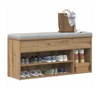 (artisian oak) vidaXL Shoe Bench White 102x30.5x45 cm Engineered Wood bench