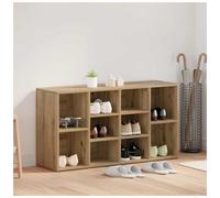 Shoe Bench Artisan Oak 103x30x54.5cm Engineered Wood 10-Shelf Hallway Seat Plus