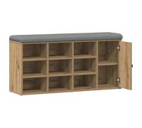 Shoe Bench Artisan Oak Wood Material 102 x 32 x 50 cm with Padded Cushion Storage Space Bench Hallway Bench Wardrobe Bench for Hallway Living Room Bedroom