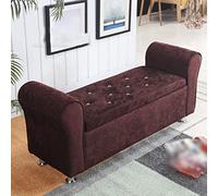 Shoe Bench,bed End Stool,sofa Stool,Modern Upholstered Storage Bench with Arms,Ice Velvet Fabric Rolled Arm Button Upholstered Ottoman Bench,Livingroom Bendroom Furniture 39.3x17.7x15.7 Inch
