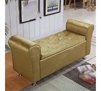 Shoe Bench,bed End Stool,sofa Stool,Modern Upholstered Storage Bench with Arms,Ice Velvet Fabric Rolled Arm Button Upholstered Ottoman Bench,Livingroom Bendroom Furniture 39.3x17.7x15.7 Inch