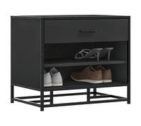 vidaXL Shoe Bench Black 60x40x53.5 cm Engineered Wood and Metal