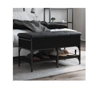 Shoe Bench Black 82x42x45 cm Engineered Wood & Metal Frame Padded Seat Storage+