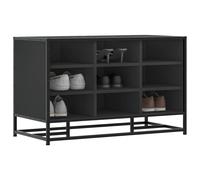(black) vidaXL Shoe Bench Sonoma Oak 84x40x53.5 cm Engineered Wood and Metal bench