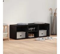 Shoe Bench Black Oak 102x35x35 cm Engineered Wood 4-Shelf Hallway Seat Indoor UK