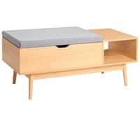 Beliani Scandinavian Shoe Bench Bourke Light Brown