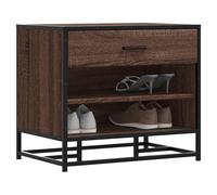 (brown oak) vidaXL Shoe Bench Entryway Bench Hallway Shoe Rack Engineered Wood and Metal