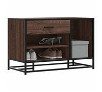(brown oak) vidaXL Shoe Bench Black 80x40x53.5 cm Engineered Wood and Metal bench