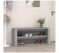Shoe Bench Concrete Grey 100x35x45 cm Engineered Wood 2-Compartment Seat Hallway