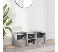Shoe Bench Concrete Grey 105x35x35 cm Engineered Wood Narrow Hallway Seat &Rack