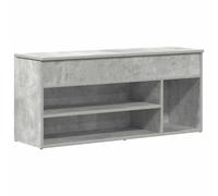 vidaXL Shoe Bench Concrete Grey 102x30.5x45 cm Engineered Wood