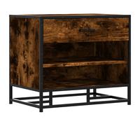 Vidaxl Shoe Bench Smoked Oak 60X40X53.5 Cm Engineered Wood And Metal