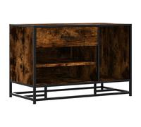 vidaXL Shoe Bench Smoked Oak 80x40x53.5 cm Engineered Wood and Metal