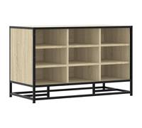 Shoe Bench Entryway Bench Hallway Shoe Rack Engineered Wood and Metal vidaXL