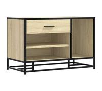 (brown oak) vidaXL Shoe Bench Black 80x40x53.5 cm Engineered Wood and Metal bench