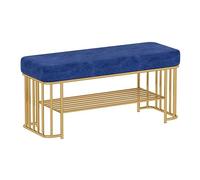 Shoe Bench Entryway Gold, Hallway Bench with Storage and Seating, Shoe Rack Organizer for Entryway, Bedroom, Living Room