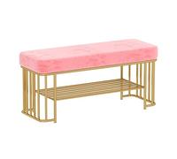 Shoe Bench Entryway Gold, Hallway Bench with Storage and Seating, Shoe Rack Organizer for Entryway, Bedroom, Living Room