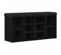 Storage Bench Black Oak 100x30x48 cm Engineered Wood