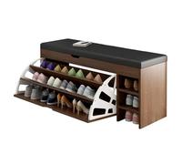 Shoe Bench Entryway, Storage Bench with Hidden Storage, Entryway Bench with Cushioned Seat, Adjustable Shelf, Shoe Rack Bench with Flip-Open Storage Box, for Entryway Living Room Dining Room