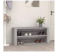 Shoe Bench Grey Sonoma 100x35x45 cm Engineered Wood 2-Compartment Entry Seat Top