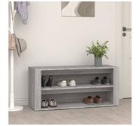 Shoe Bench Grey Sonoma 100x35x45 cm Engineered Wood 2-Compartment Entry Seat Top