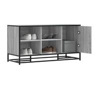 (grey sonoma) vidaXL Shoe Bench Brown Oak 100x40x53.5 cm Engineered Wood and Metal bench