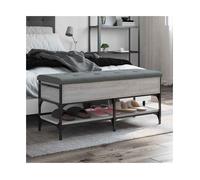 Shoe bench Grey Sonoma 102x42x45 cm Engineered Wood Metal with Dark Grey Cushion