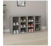 Shoe Bench Grey Sonoma 103x30x54.5cm Engineered Wood 10-Shelf Entryway Hall Seat