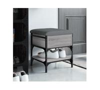 Shoe bench Grey Sonoma 42x42x45 cm Engineered Wood Metal with Dark Grey Seat Pad