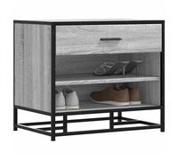 vidaXL Shoe Bench Grey Sonoma 60x40x53.5 cm Engineered Wood and Metal