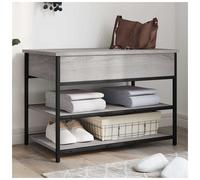 Shoe Bench Grey Sonoma 70x42.5x50cm Engineered Wood Metal Storage Lift-Top Seat
