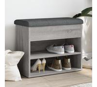 Shoe Bench Grey Sonoma Wood Material 62 x 32 x 50 cm with Padded Cushion, Hallway Bench Seat with Storage Space for Shoes, Wardrobe Bench for Hallway and Living Room