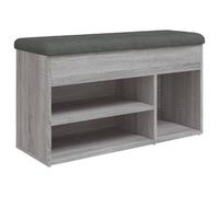 Shoe Bench Grey Sonoma Wood Material 82 x 32 x 45.5 cm with Padded Seat Cushion, Hallway Bench with Storage Space, Seat Chest for Hallway, Hallway, Living Room, Robust Wardrobe Bench for Order and