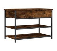 Shoe Bench Hall Cabinet Storage Smoked Oak Engineered Wood vidaXL