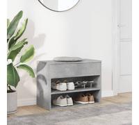 vidaXL Shoe Bench Concrete Grey Chipboard Shoe Organiser Cabinet Hall Bench