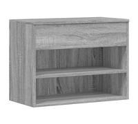 Shoe Bench Black Oak Engineered Wood 60x30x45 cm Matte Hallway Slim 2-Shelf