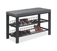 Shoe Bench Hallway Rack Shelf Soft Comfortable Seat 50.5x82x33 Metal Padding