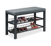 Shoe Bench Hallway Rack Shelf Soft Comfortable Seat 50.5x82x33 Metal Padding