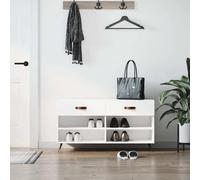 Shoe Bench High Gloss White 102x35x55 cm Engineered Wood