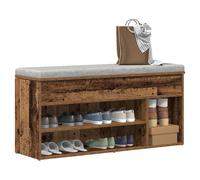 Shoe Bench Old Wood 102x30.5x45 cm Engineered Wood Storage Seat Perfect for Hall