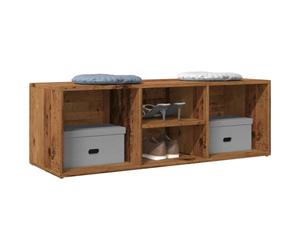 Shoe bench Old Wood 105x35x35cm Engineered Wood Compact Hallway Seat with shelf