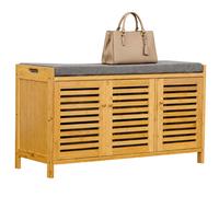 Shoe bench, shoe rack, shoe cabinet, hallway bench, bamboo, padded seat