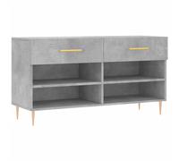 vidaXL Shoe Bench Concrete Grey 102x35x55 cm Engineered Wood 04 UK HOT